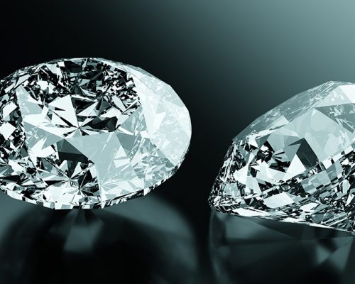 Brilliant cut diamond, precious gem jewelry. 3D illustration